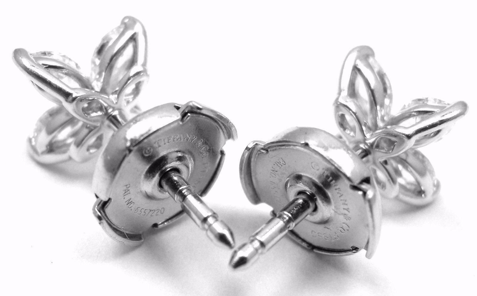 Tiffany & Co. Victoria .64 Carat Diamond Platinum Stud Earrings In New Condition In Holland, PA