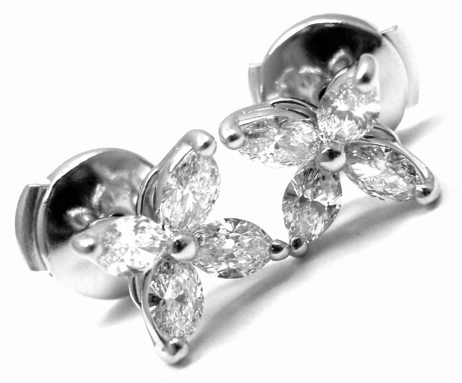 Tiffany & Co. Victoria .64 Carat Diamond Platinum Stud Earrings 2