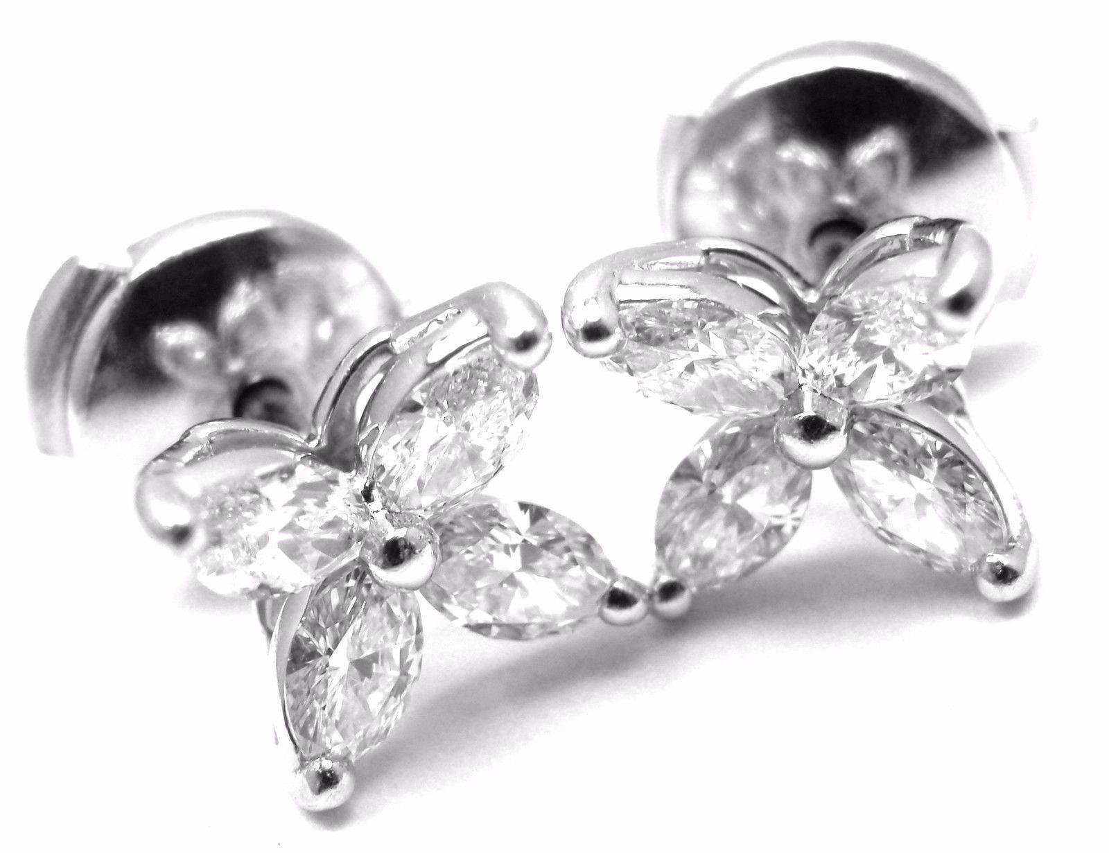 Tiffany & Co. Victoria .64 Carat Diamond Platinum Stud Earrings 6