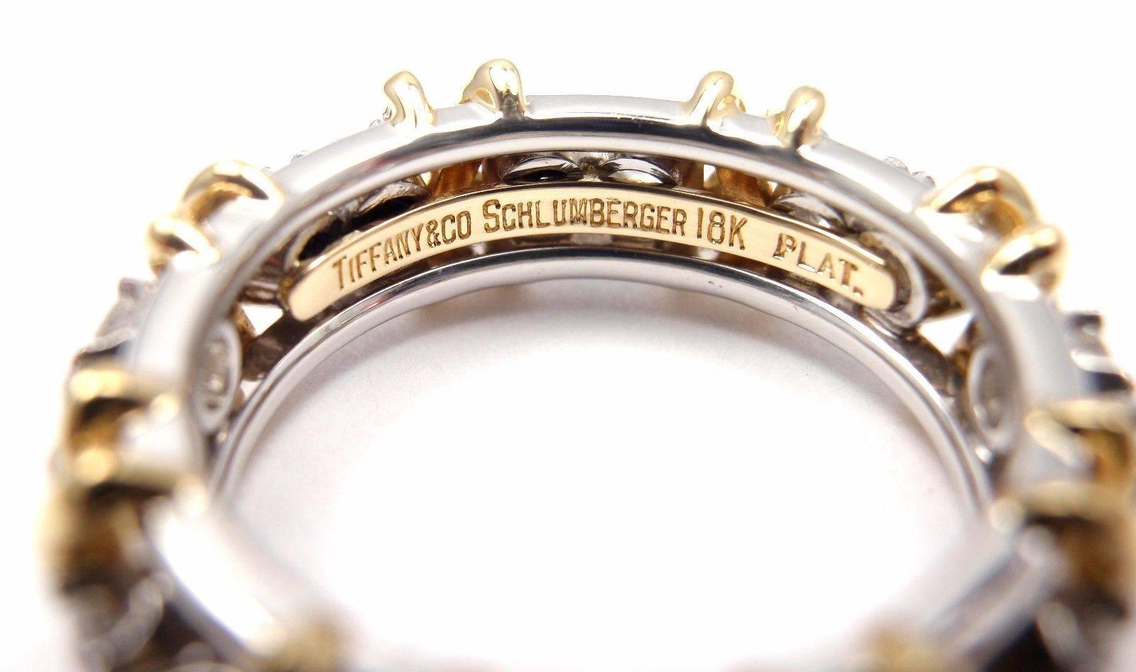 Tiffany & Co. Jean Schlumberger Sixteen Stone Diamond Gold Platinum Band Ring In New Condition In Southampton, PA