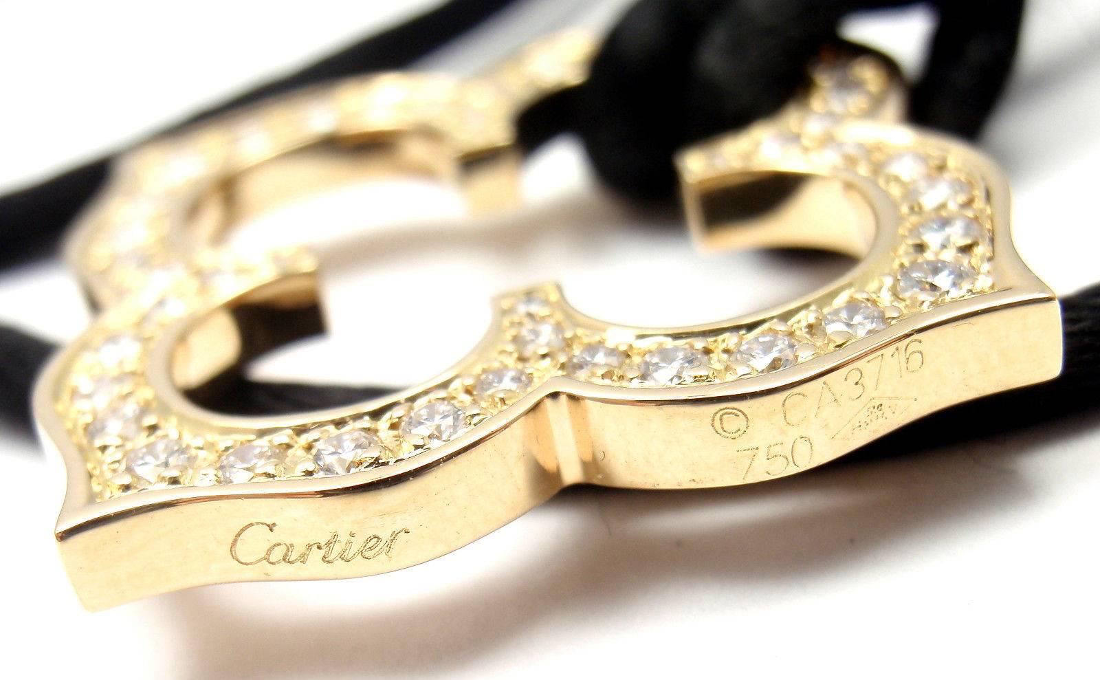 Cartier Halskette mit Quatrefoil-Diamant-Gold-Anhänger 2