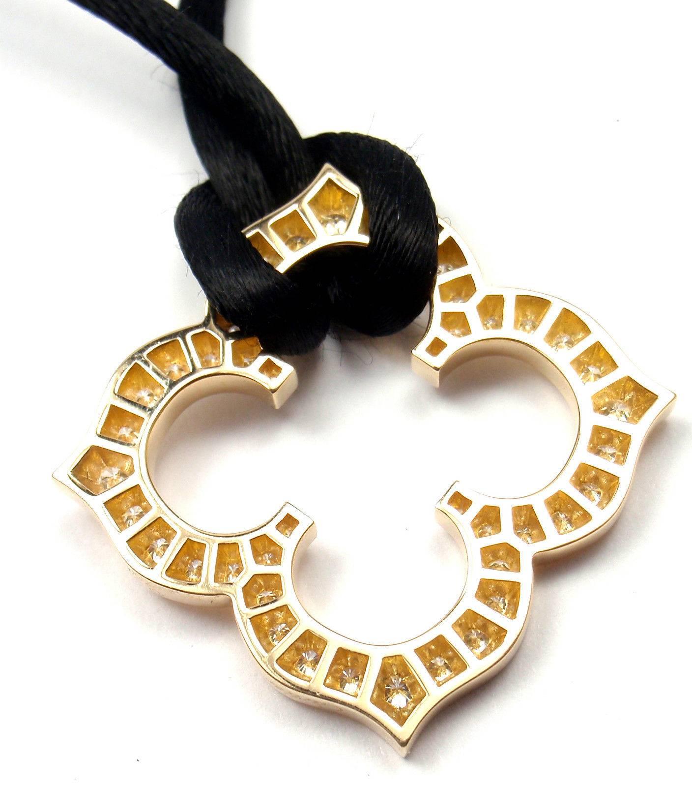 Cartier Halskette mit Quatrefoil-Diamant-Gold-Anhänger 1