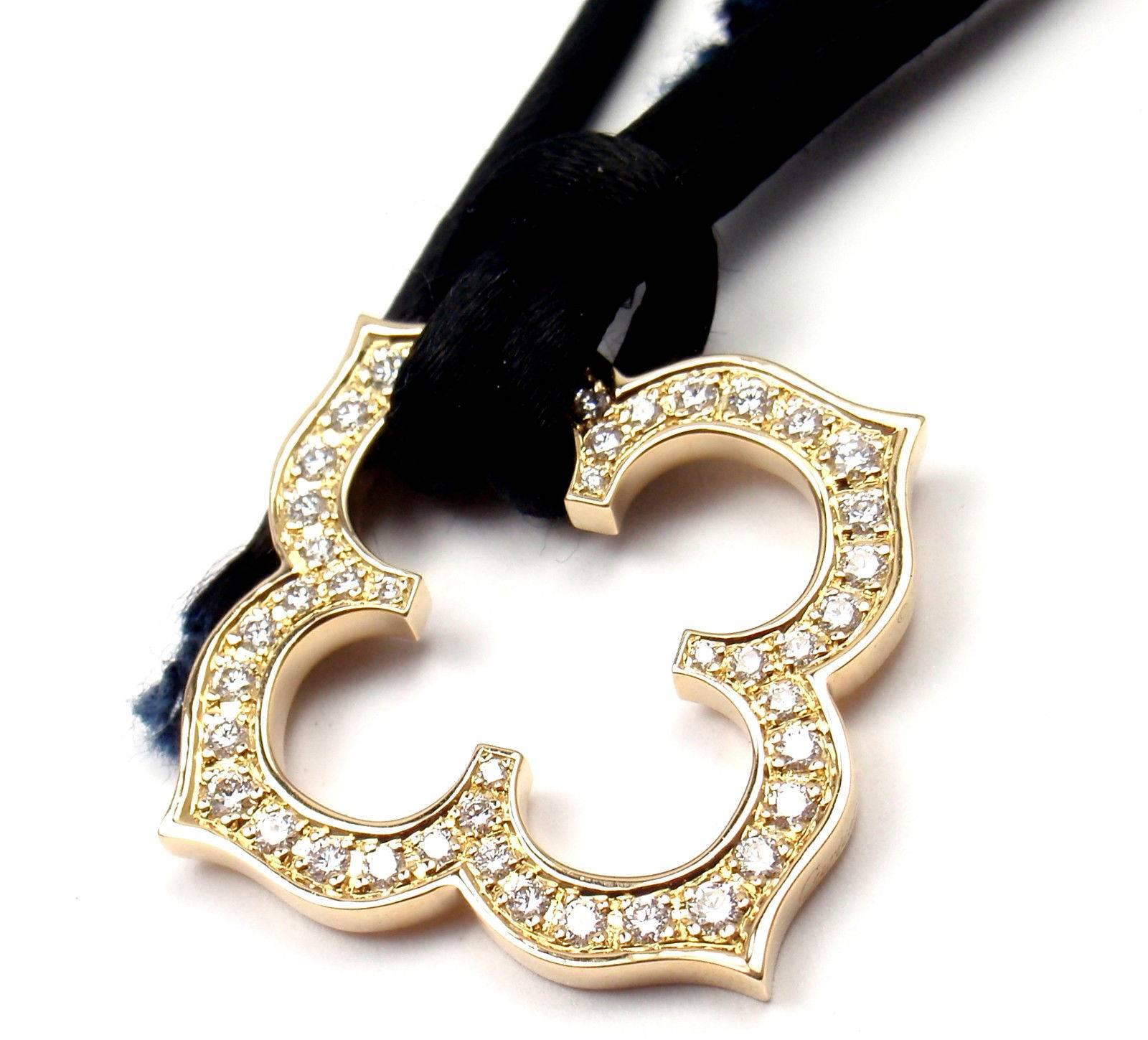Cartier Halskette mit Quatrefoil-Diamant-Gold-Anhänger für Damen oder Herren