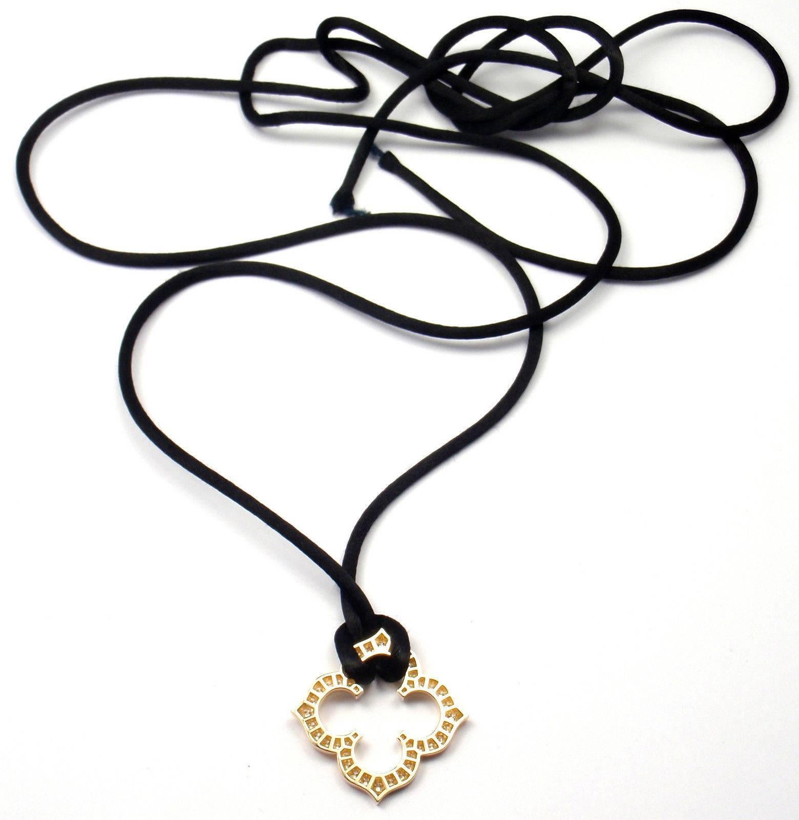 Cartier Halskette mit Quatrefoil-Diamant-Gold-Anhänger 4