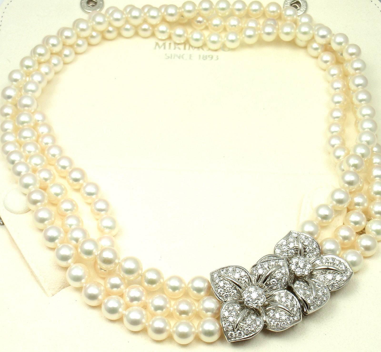 triple strand pearl necklace mikimoto