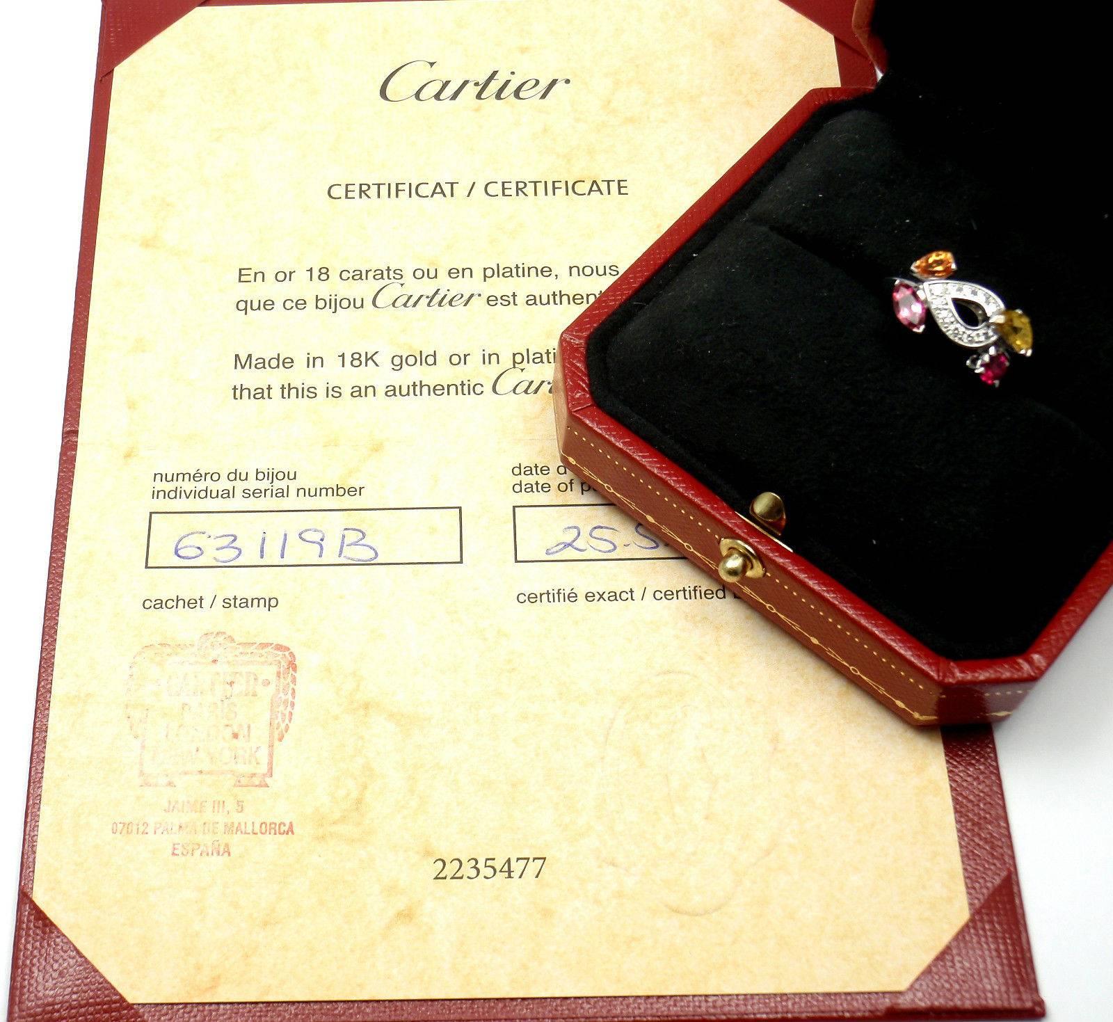 Cartier Sorbet Tourmaline Sapphire Diamond Gold Ring In New Condition In Holland, PA
