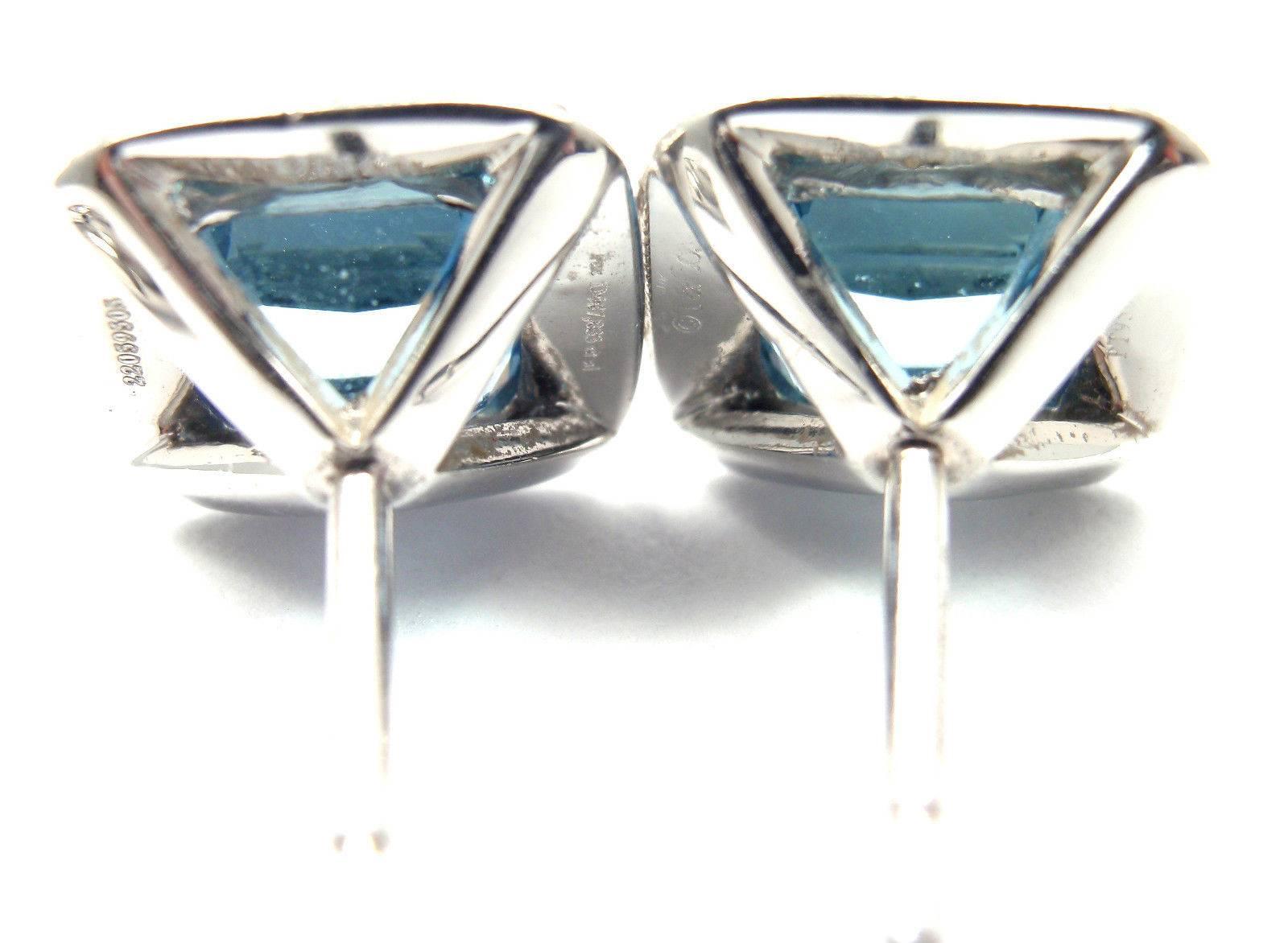 Tiffany & Co. Aquamarine Diamond Platinum Legacy Earrings 1