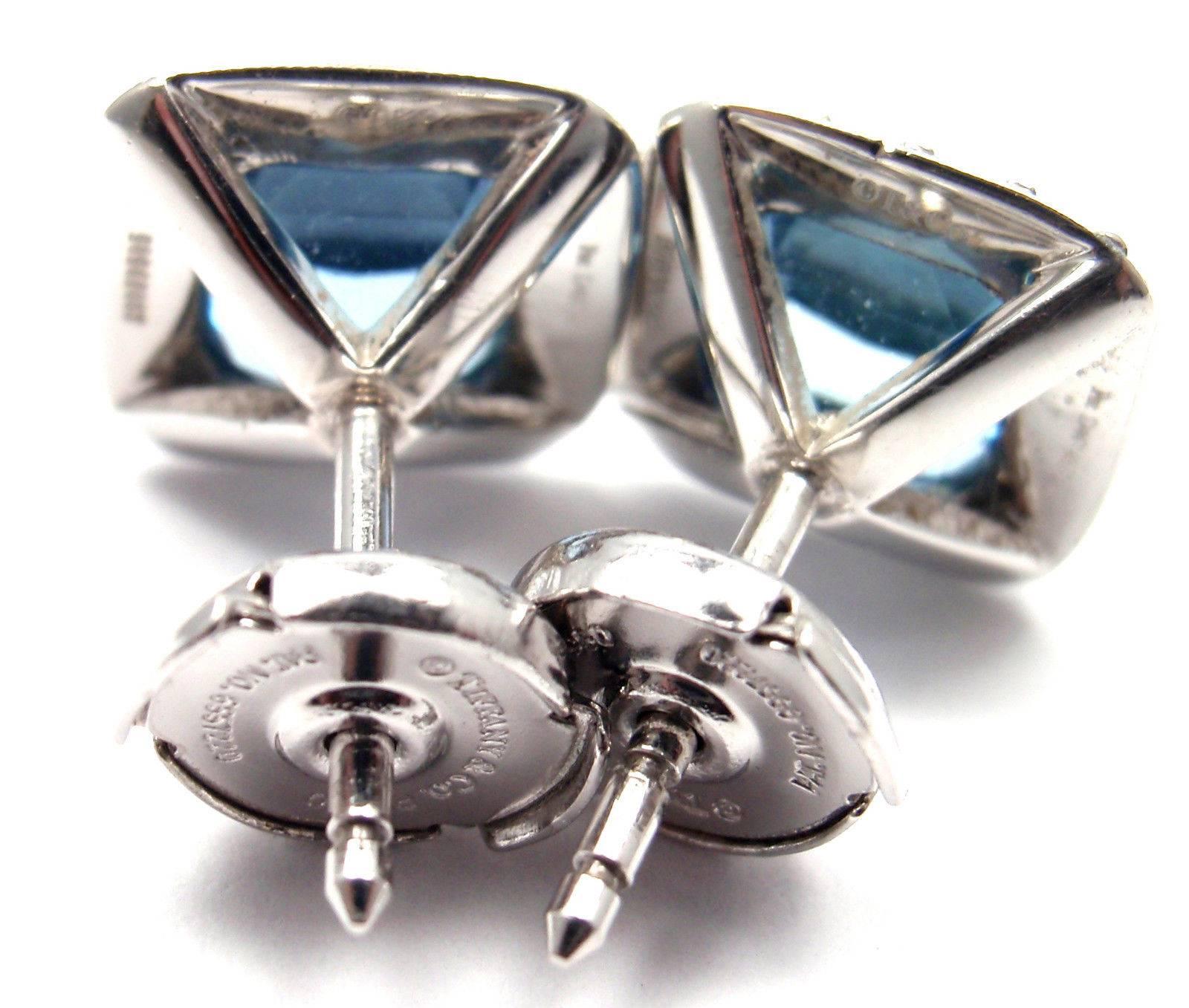 Tiffany & Co. Aquamarine Diamond Platinum Legacy Earrings 2