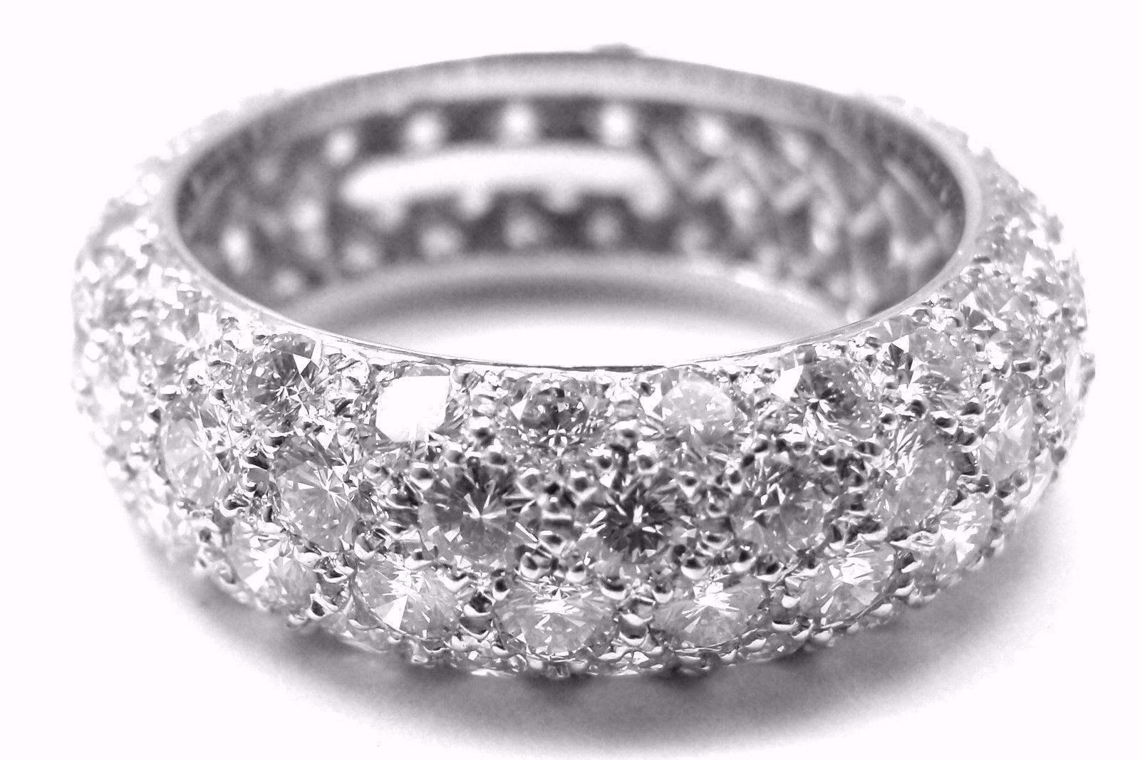 Tiffany & Co. Etoile Four-Row Diamond Platinum Band Ring In New Condition In Holland, PA