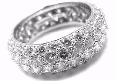 Tiffany & Co. Etoile Four-Row Diamond Platinum Band Ring
