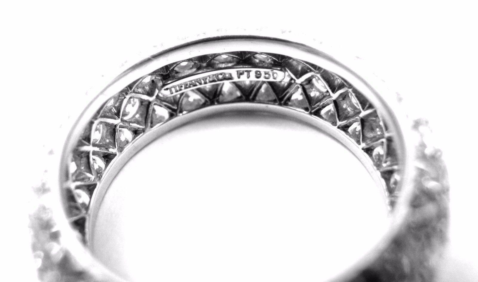 Women's or Men's Tiffany & Co. Etoile Four-Row Diamond Platinum Band Ring