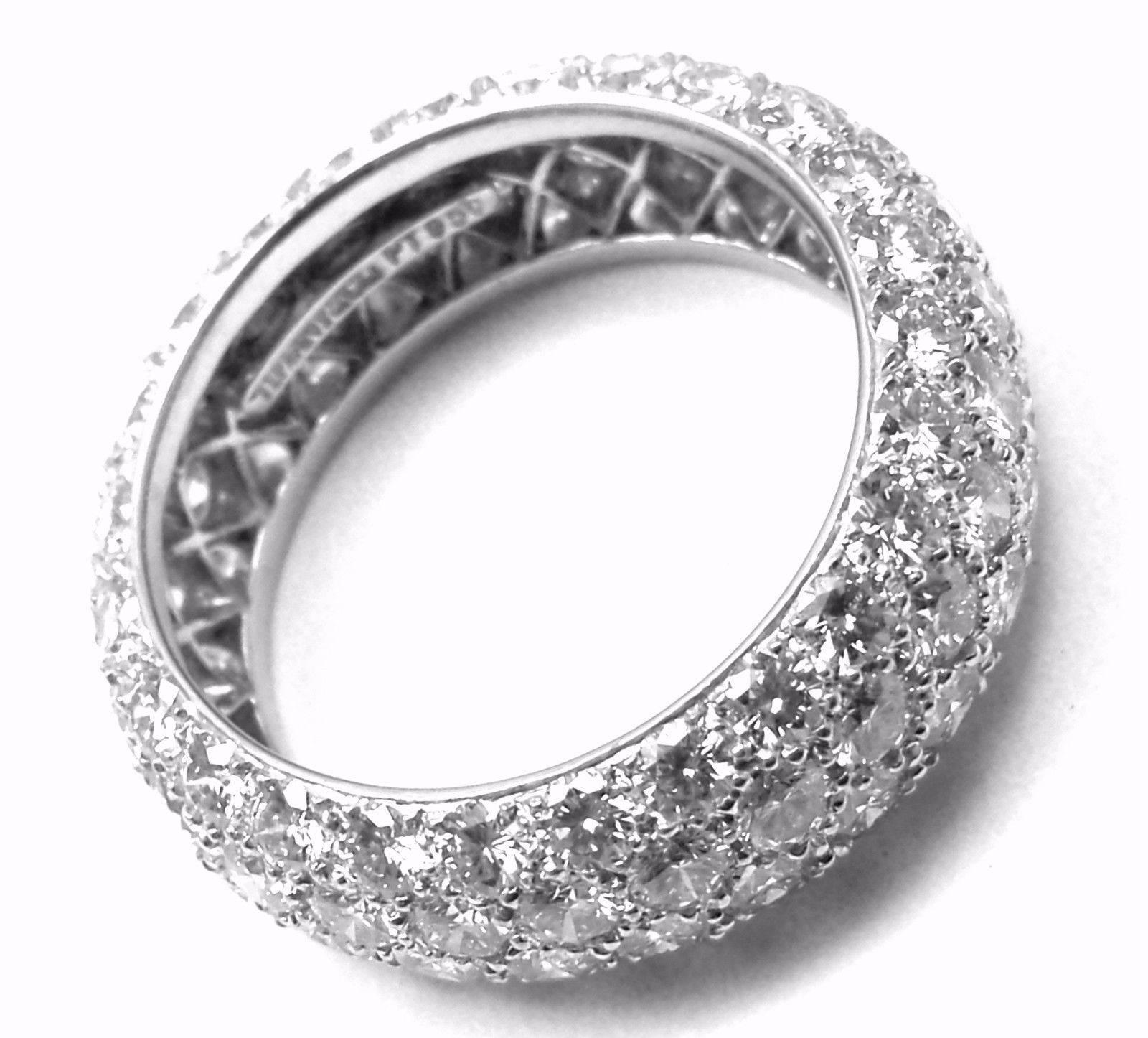 Tiffany & Co. Etoile Four-Row Diamond Platinum Band Ring 1