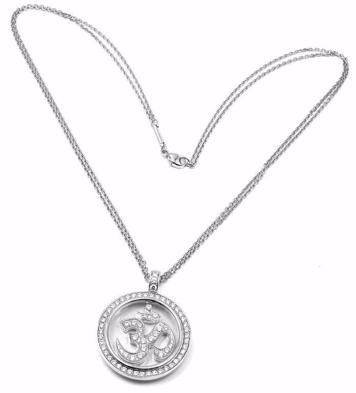 Chopard Diamond Gold Om Pendant Necklace At 1stdibs - Chopard Om Diamond Pendant