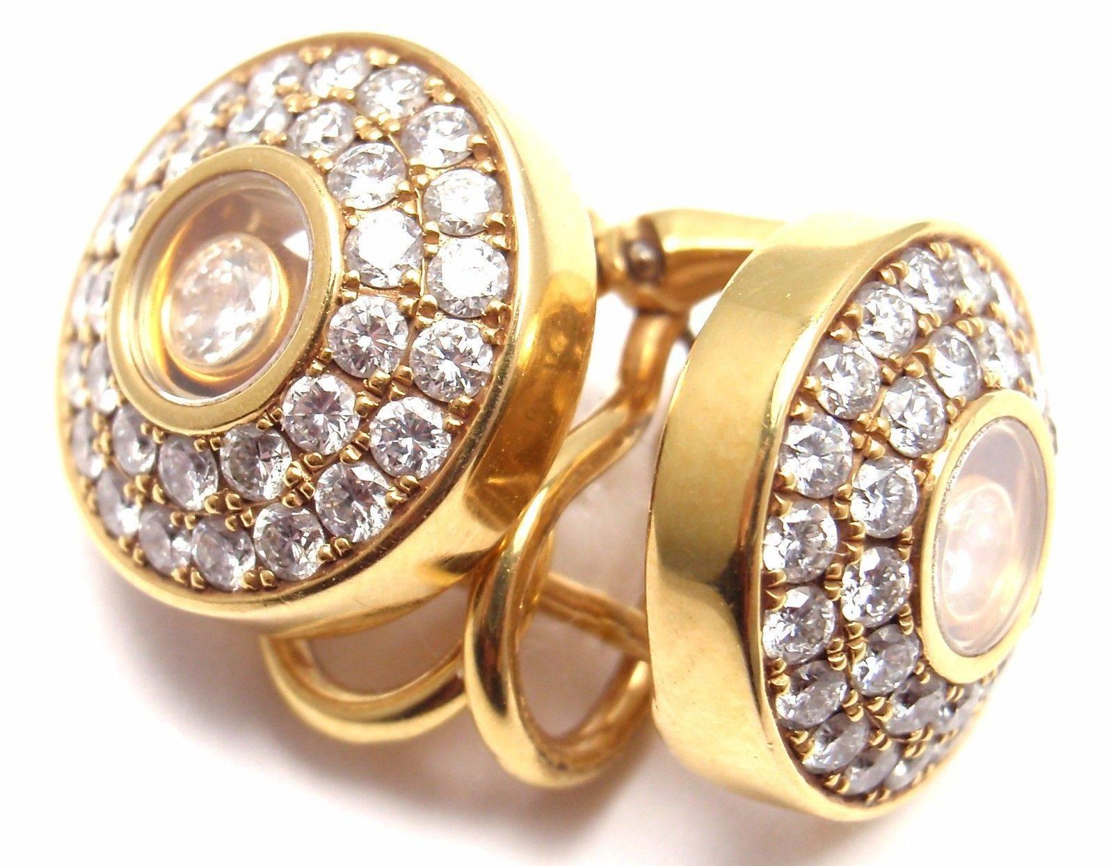 Chopard Happy Diamond Gold Earrings 2