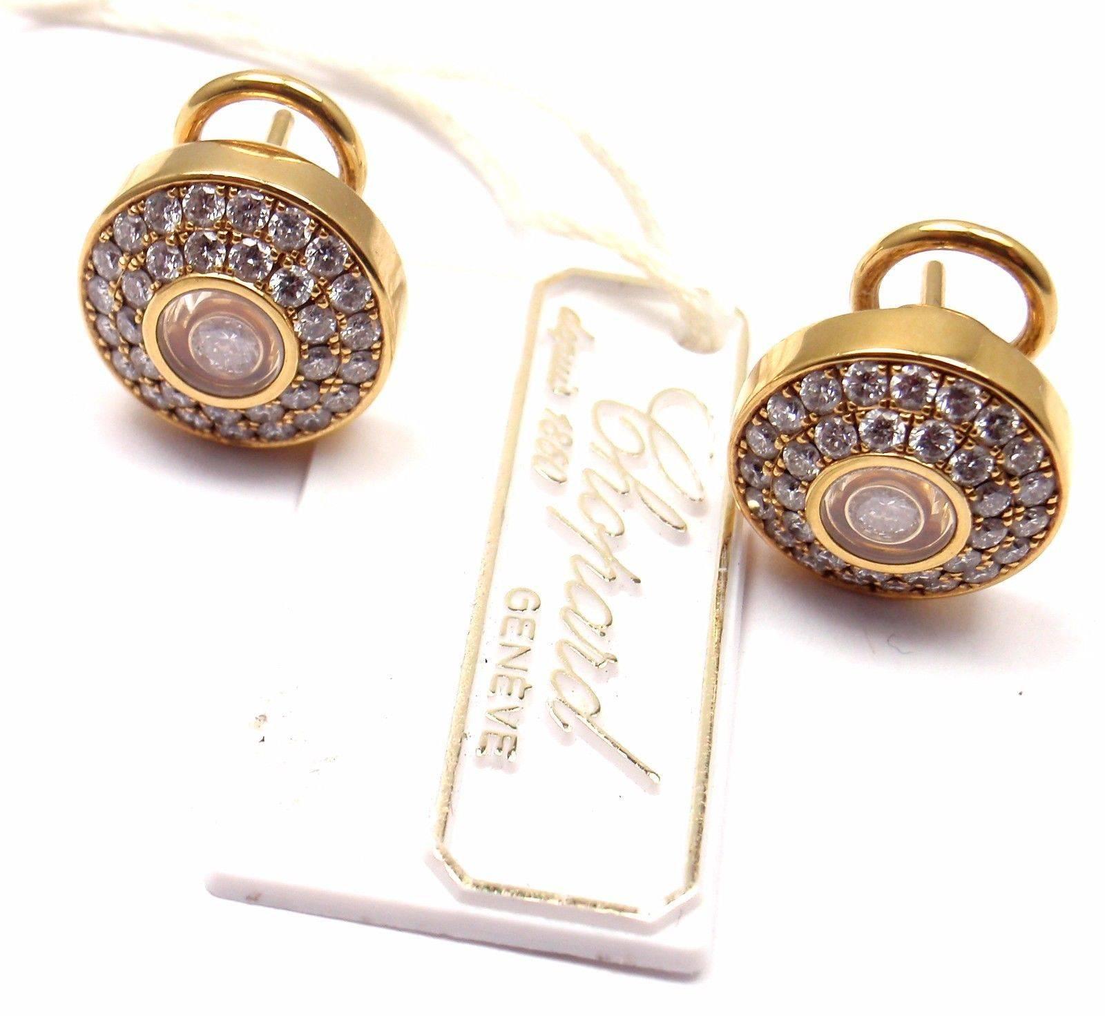 Chopard Happy Diamond Gold Earrings 1