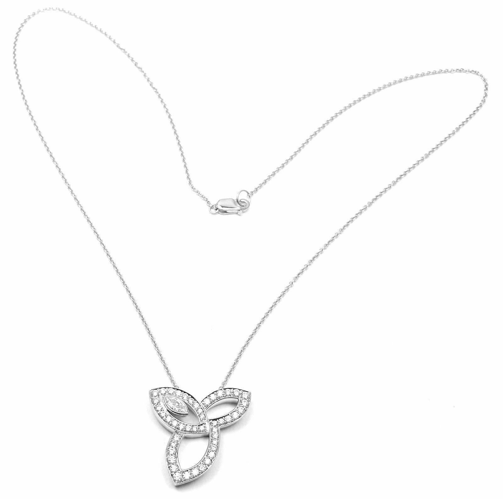 Harry Winston Diamond Platinum Lily Cluster Pendant Necklace 2