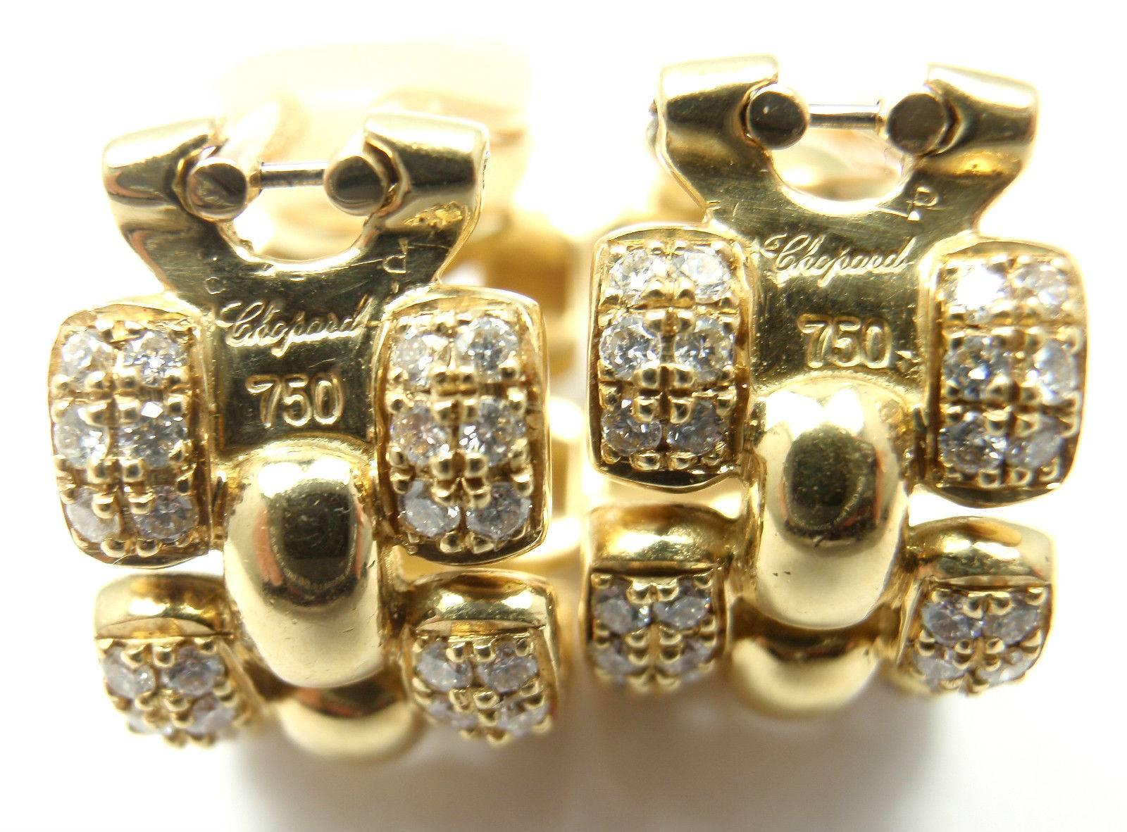 Chopard Diamond Gold Hoop Earrings 1