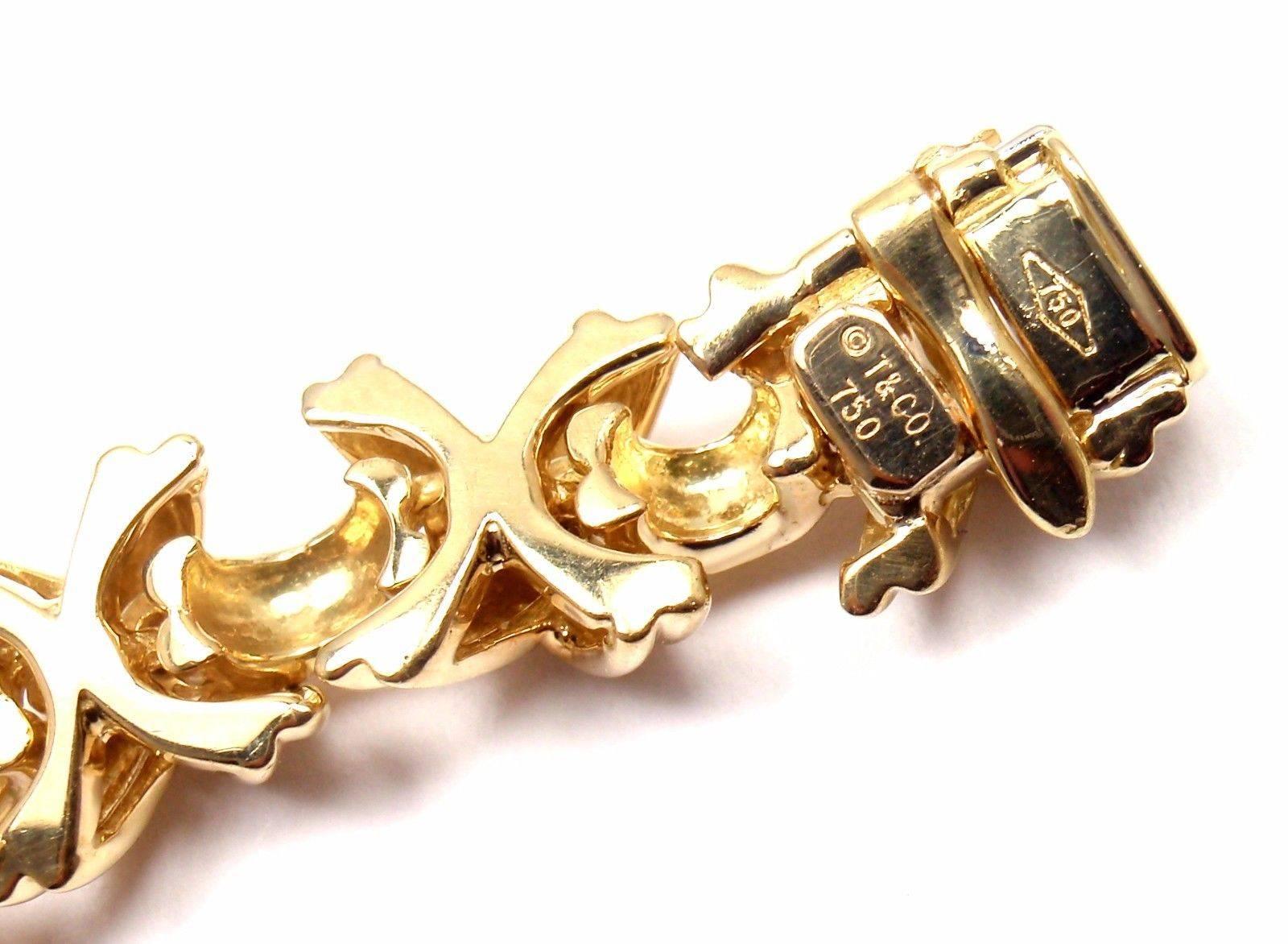 Tiffany & Co. Signature X Diamond Gold Bracelet 4