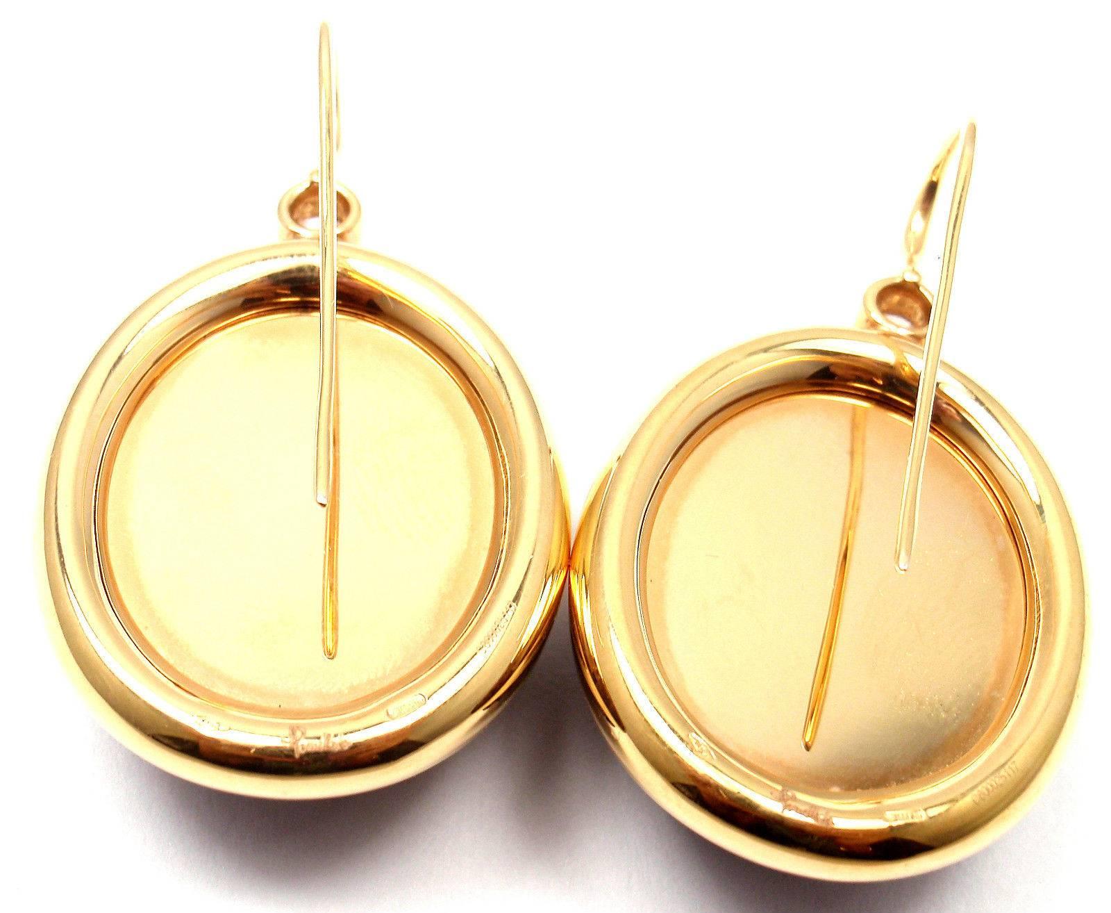 Pomellato Victoria Carved Jet Diamond Gold Large Earrings 2
