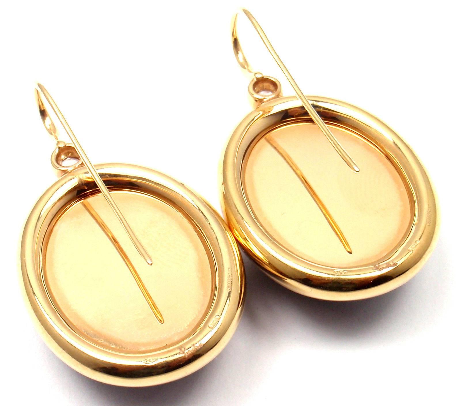Pomellato Victoria Carved Jet Diamond Gold Large Earrings 4