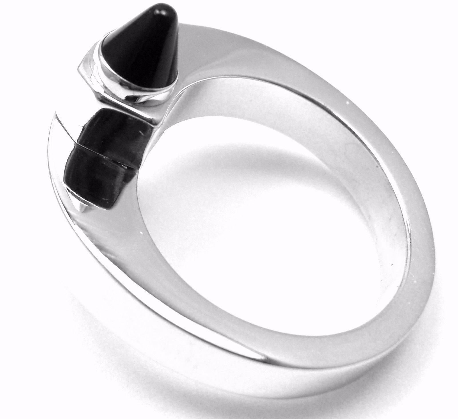 Cartier Menotte Black Onyx Gold Band Ring 1