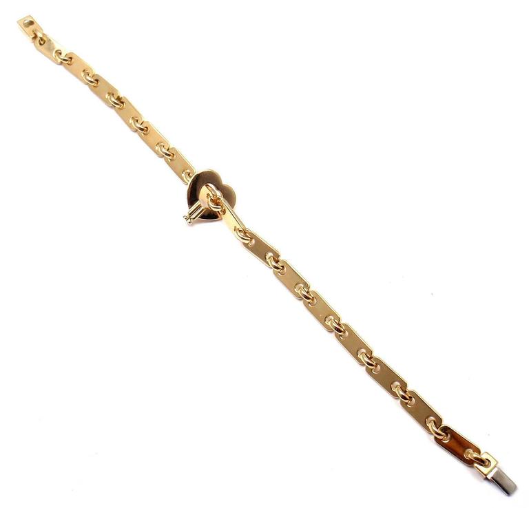 Cartier Gold Heart Lock Charm Link Bracelet at 1stDibs cartier lock
