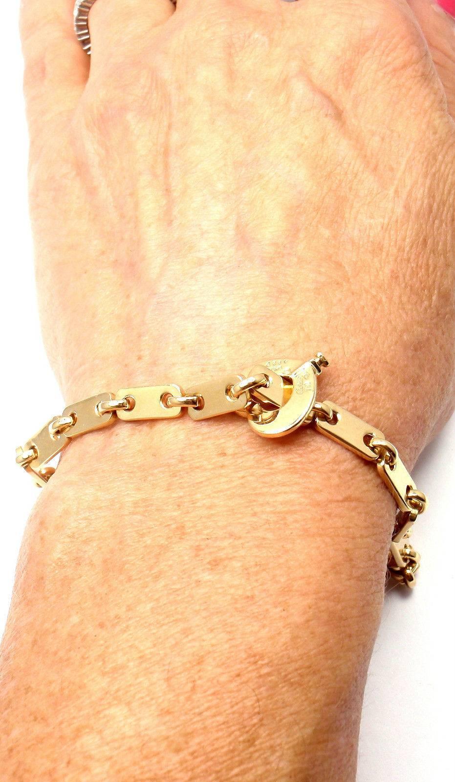 Cartier Gold Heart Lock Charm Link Bracelet 1
