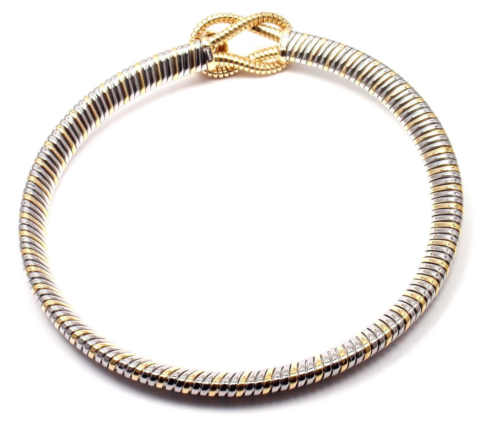 Cartier Citrine Gold Stainless Steel Hercules Knot Necklace 2