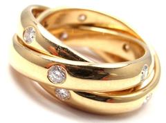 Cartier Diamond Gold Trinity 3 Band Ring