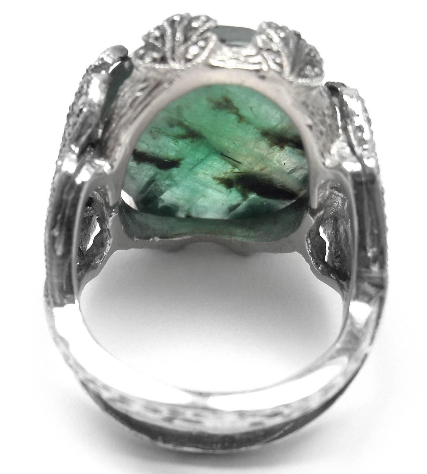 large emerald and diamond ring