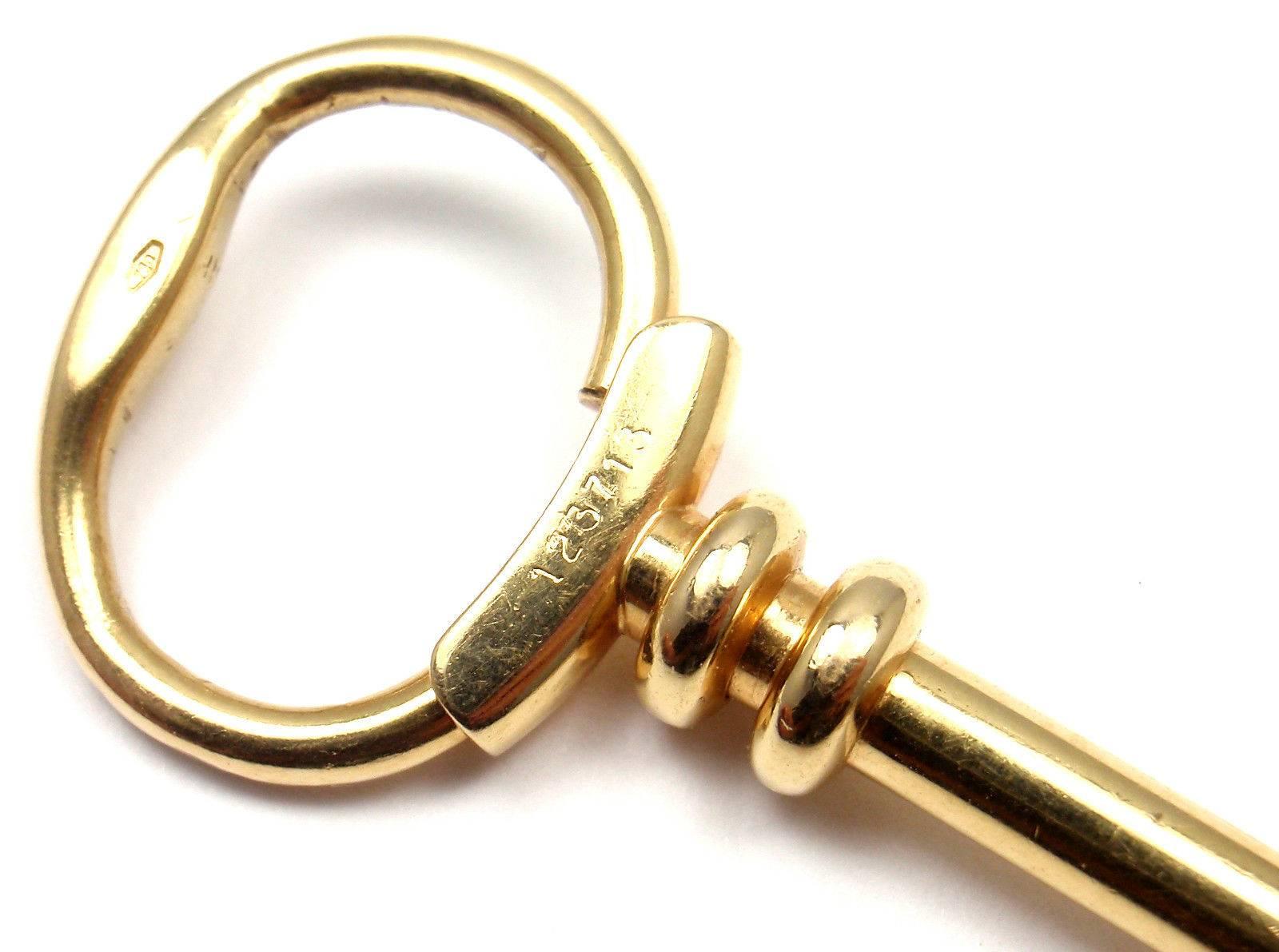 Cartier Gold Key Charm Pendant In New Condition In Southampton, PA