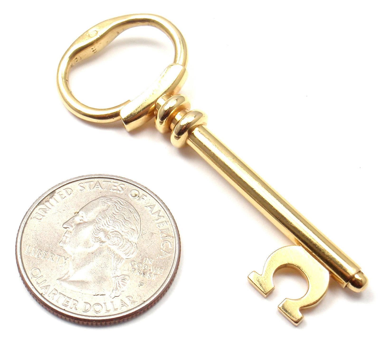 Cartier Gold Key Charm Pendant 2