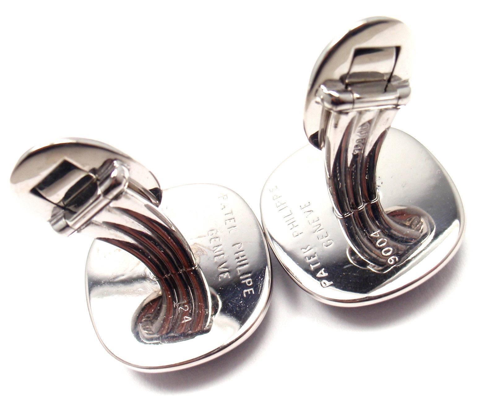 Patek Philippe White Gold Large Cufflinks In New Condition In Holland, PA