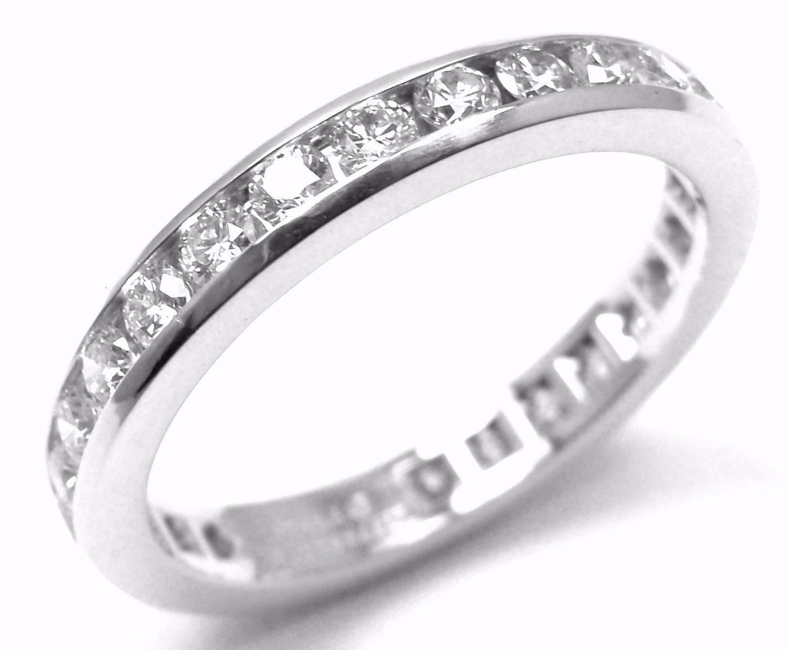 Women's or Men's Tiffany & Co. Diamond Platinum Full Circle Band Ring