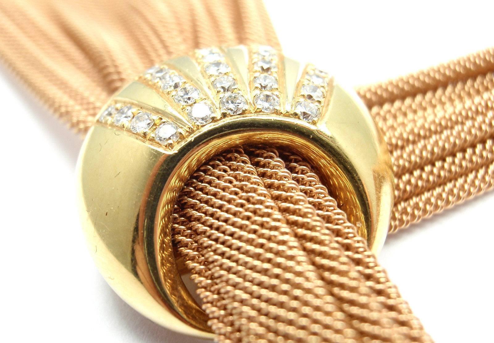 Gemma Gioelli Trasparenze Diamond Mesh Rose Gold Necklace In New Condition In Southampton, PA