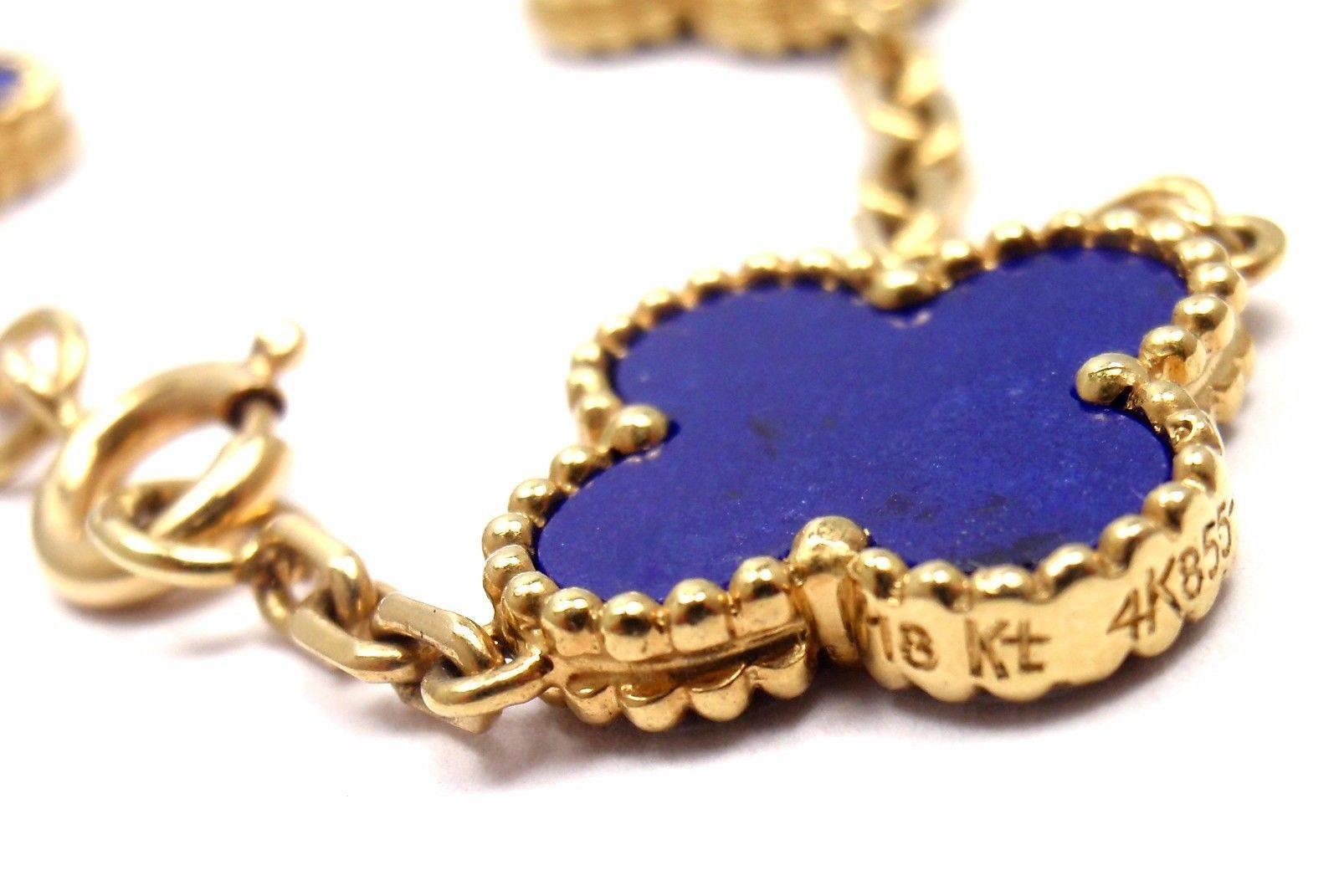 Van Cleef & Arpels Lapis Lazuli Gold Vintage Alhambra Necklace 1