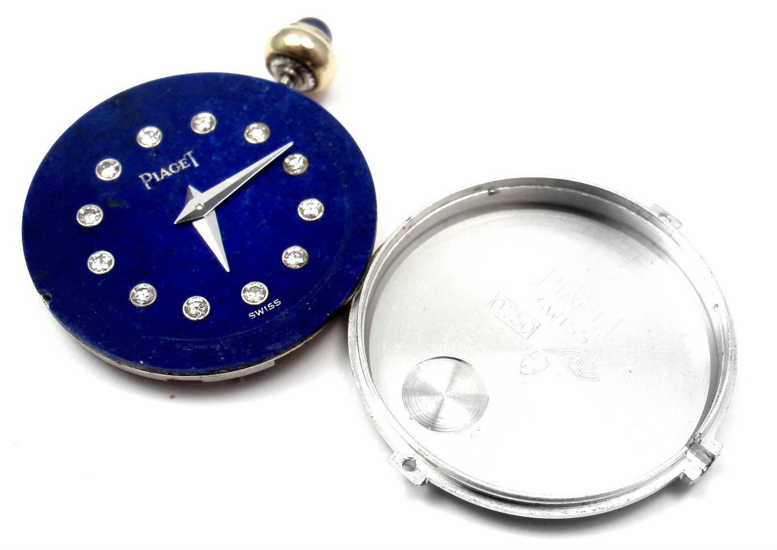 Piaget Tricolor Gold Diamond Lapis Dial Bracelet Wristwatch 1