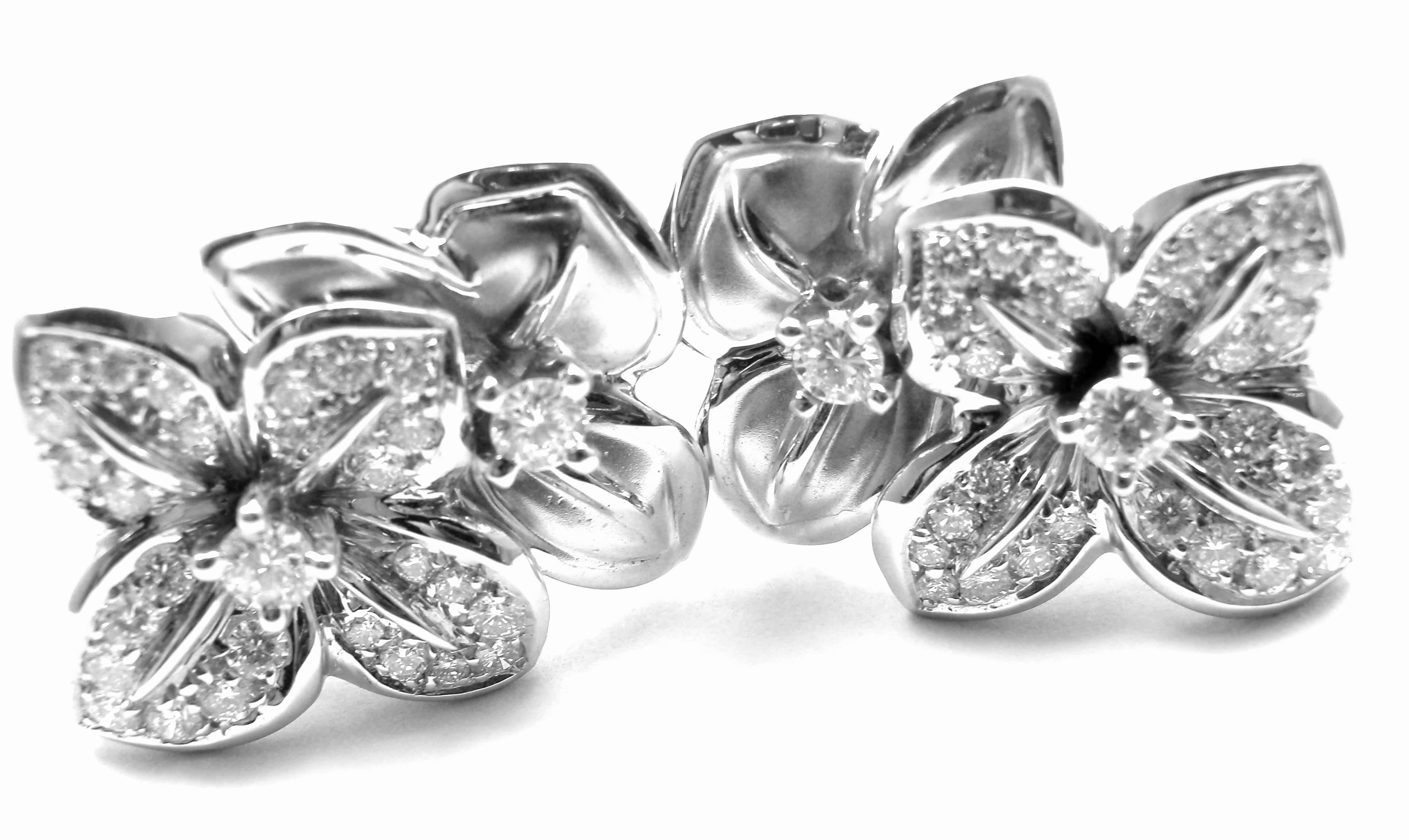 Mikimoto Diamond Gold Flower Earrings 5