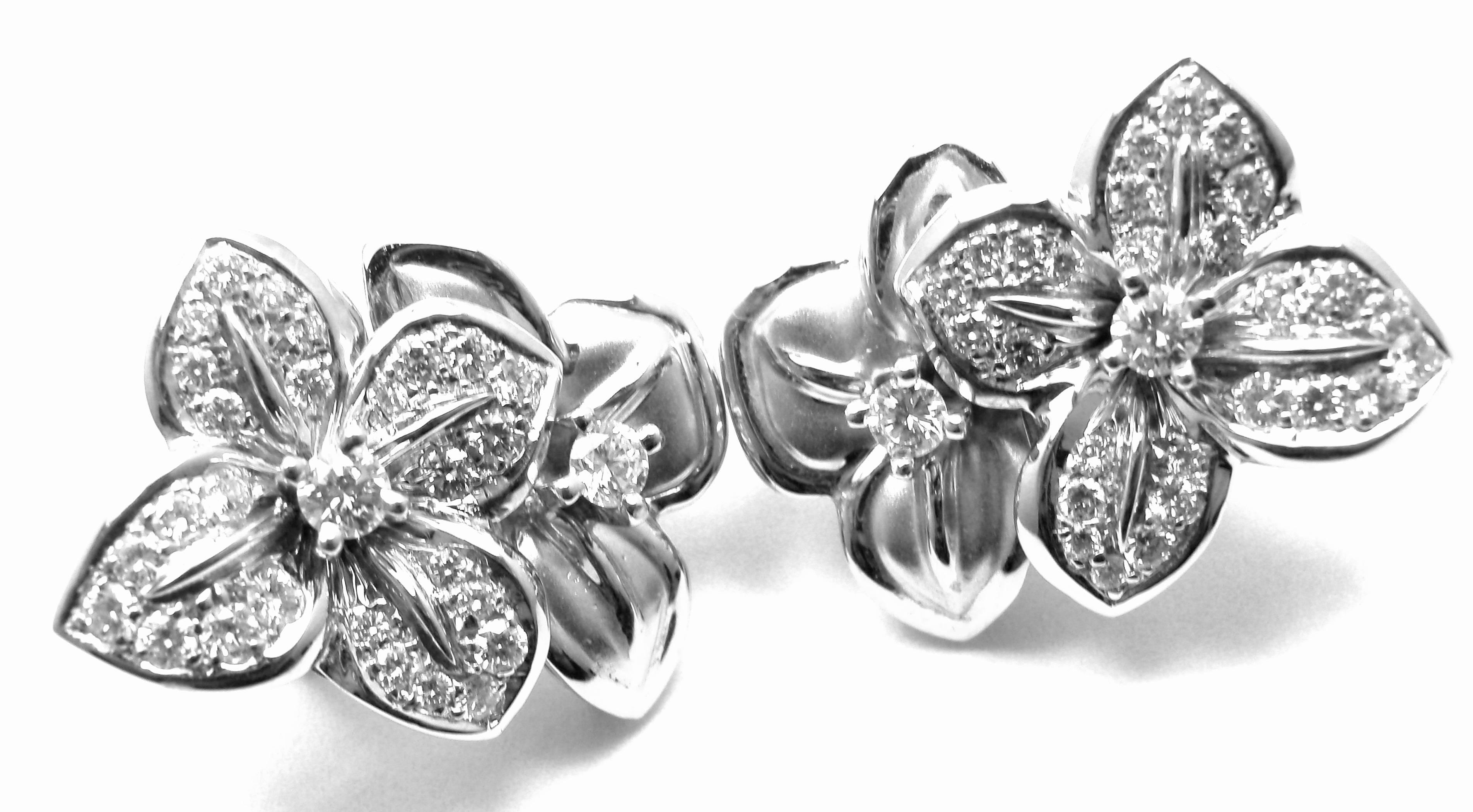 Mikimoto Diamond Gold Flower Earrings 6