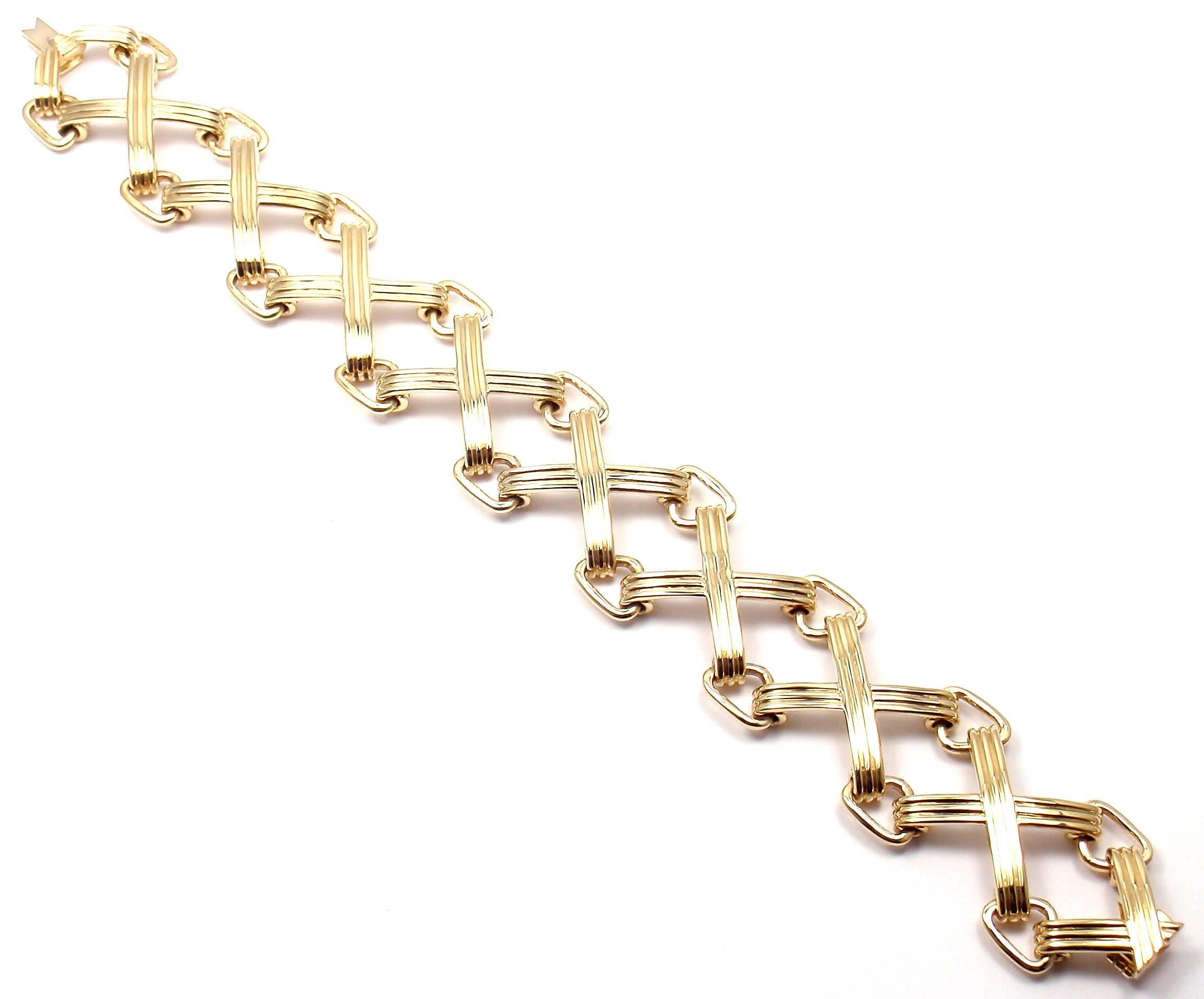 Tiffany & Co. Schlumberger X and Triangle Link Gold Bracelet 1