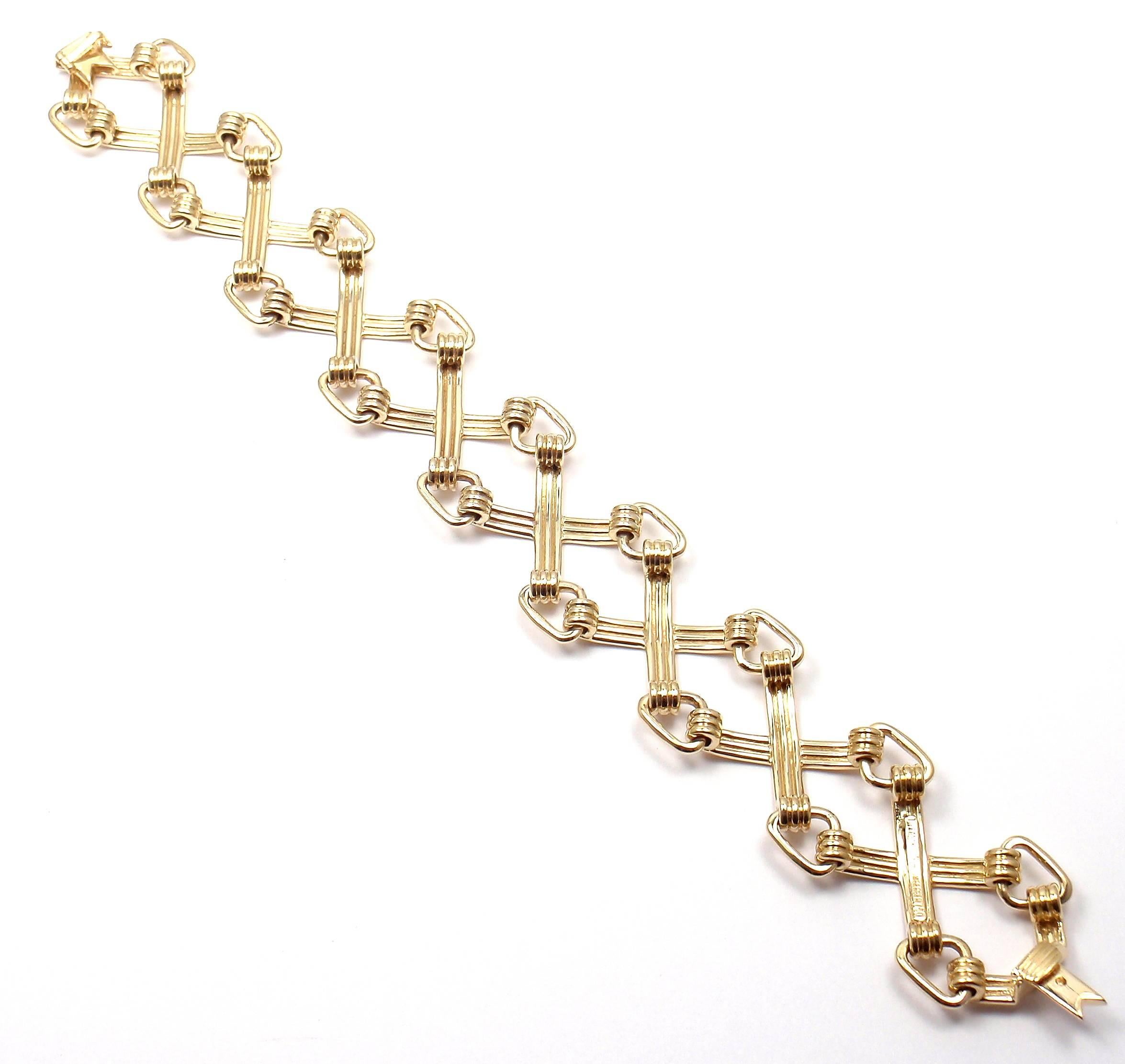 Tiffany & Co. Schlumberger X and Triangle Link Gold Bracelet 2