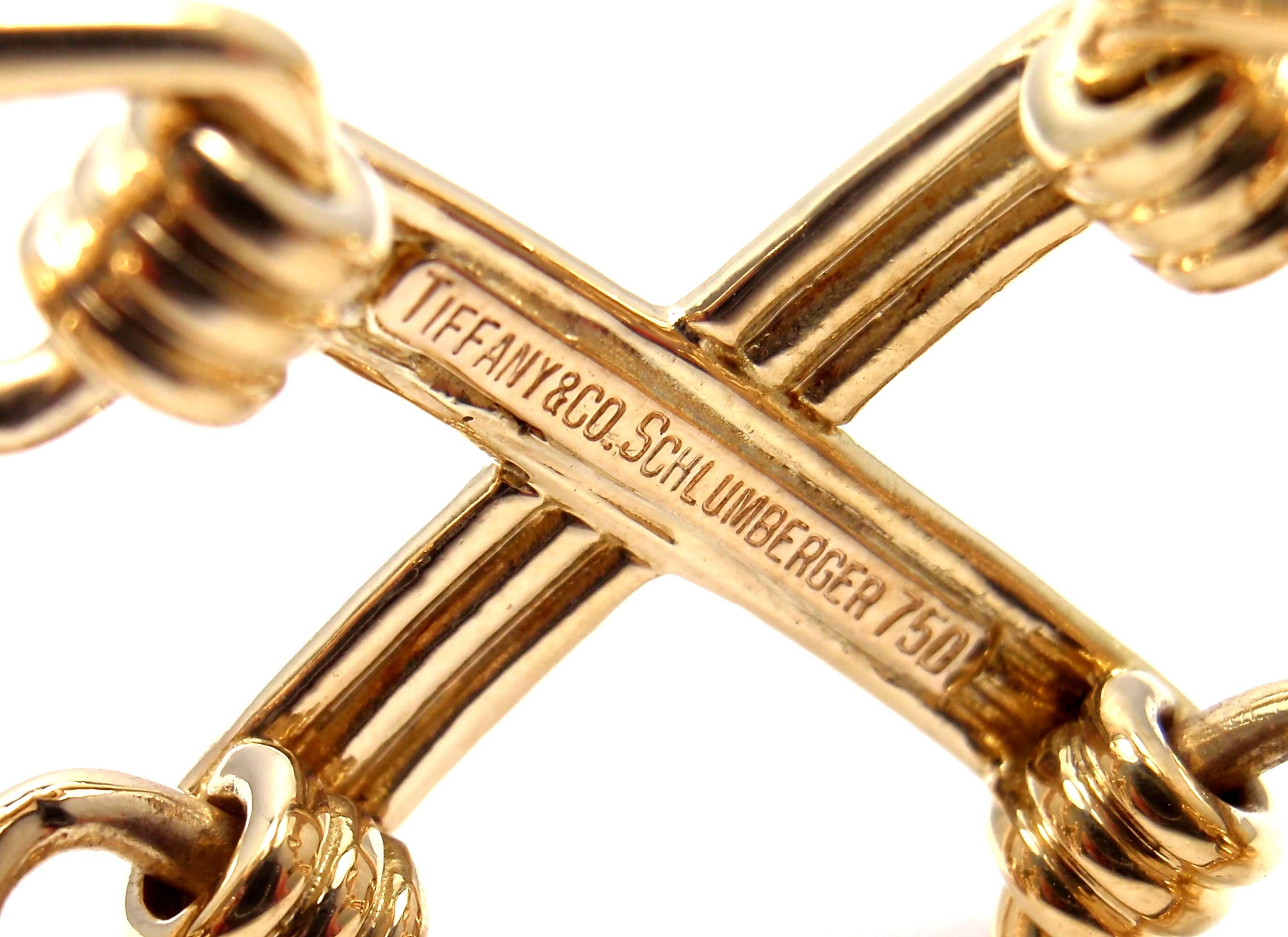 Women's or Men's Tiffany & Co. Schlumberger X and Triangle Link Gold Bracelet