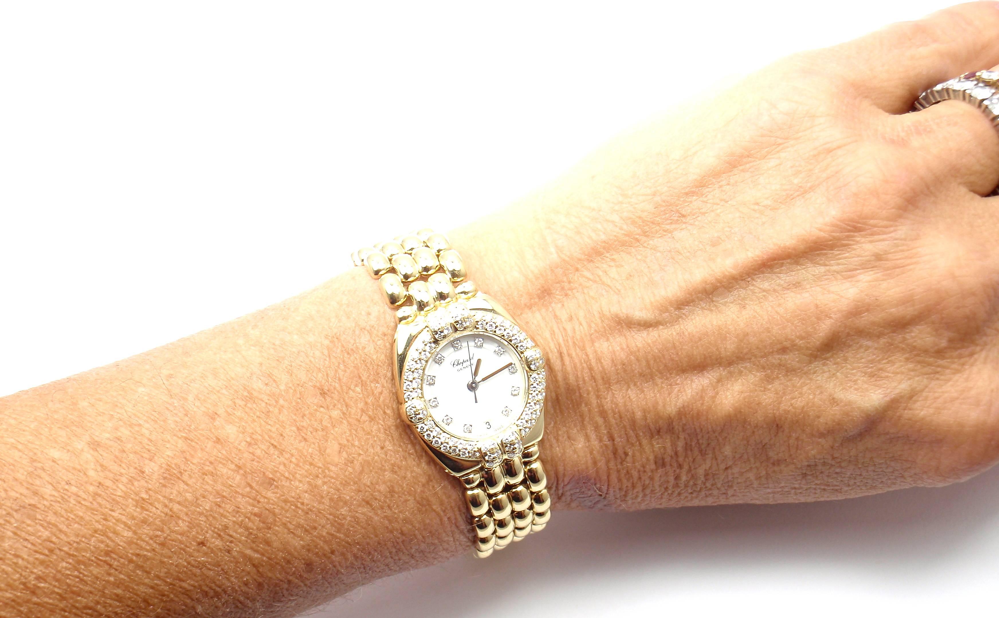 Chopard Ladies Yellow Gold Diamond Gstaad Quartz Wristwatch Ref 32/5120-11 3