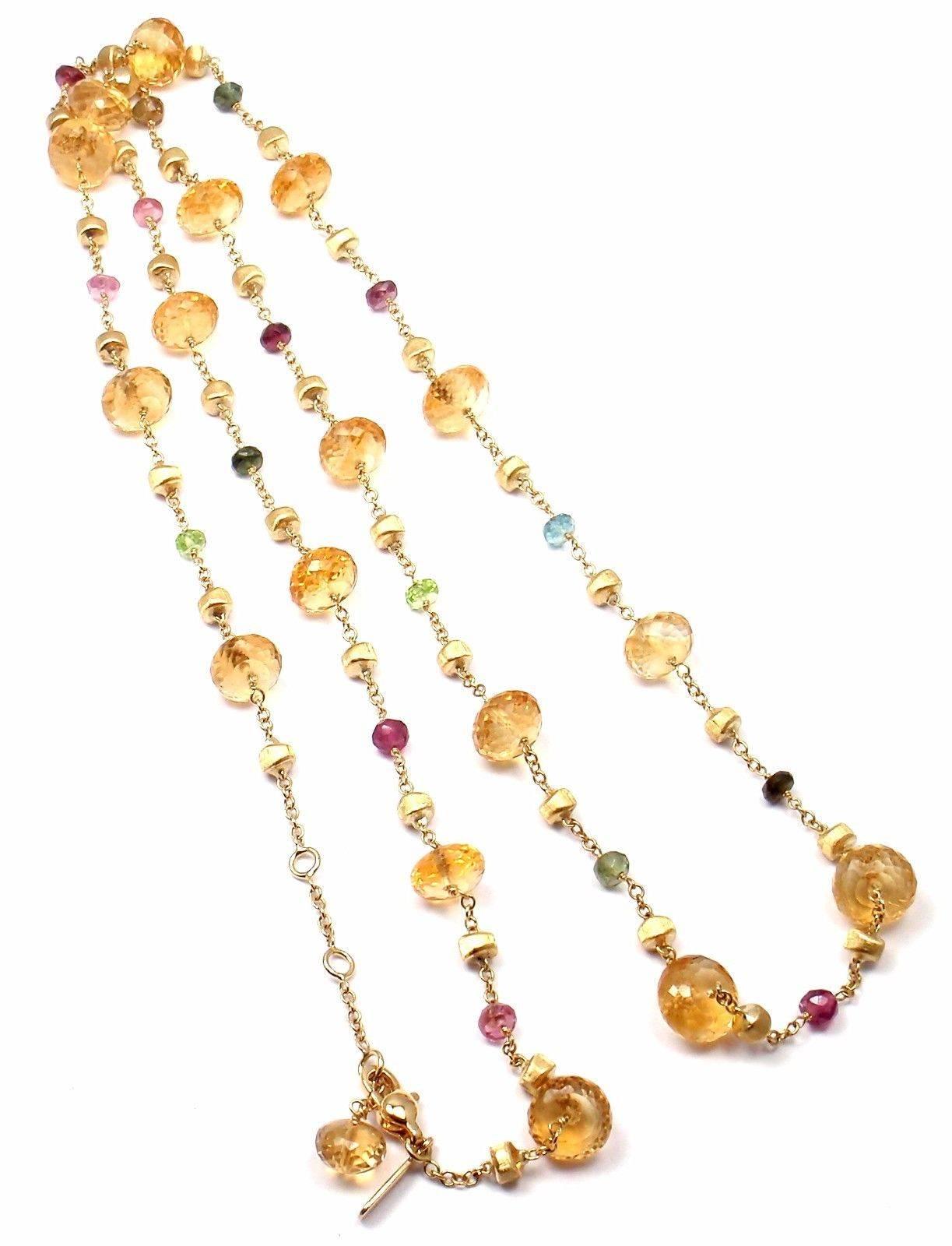 Marco Bicego Paradise Citrine Peridot Tourmaline Gold Long Necklace 2
