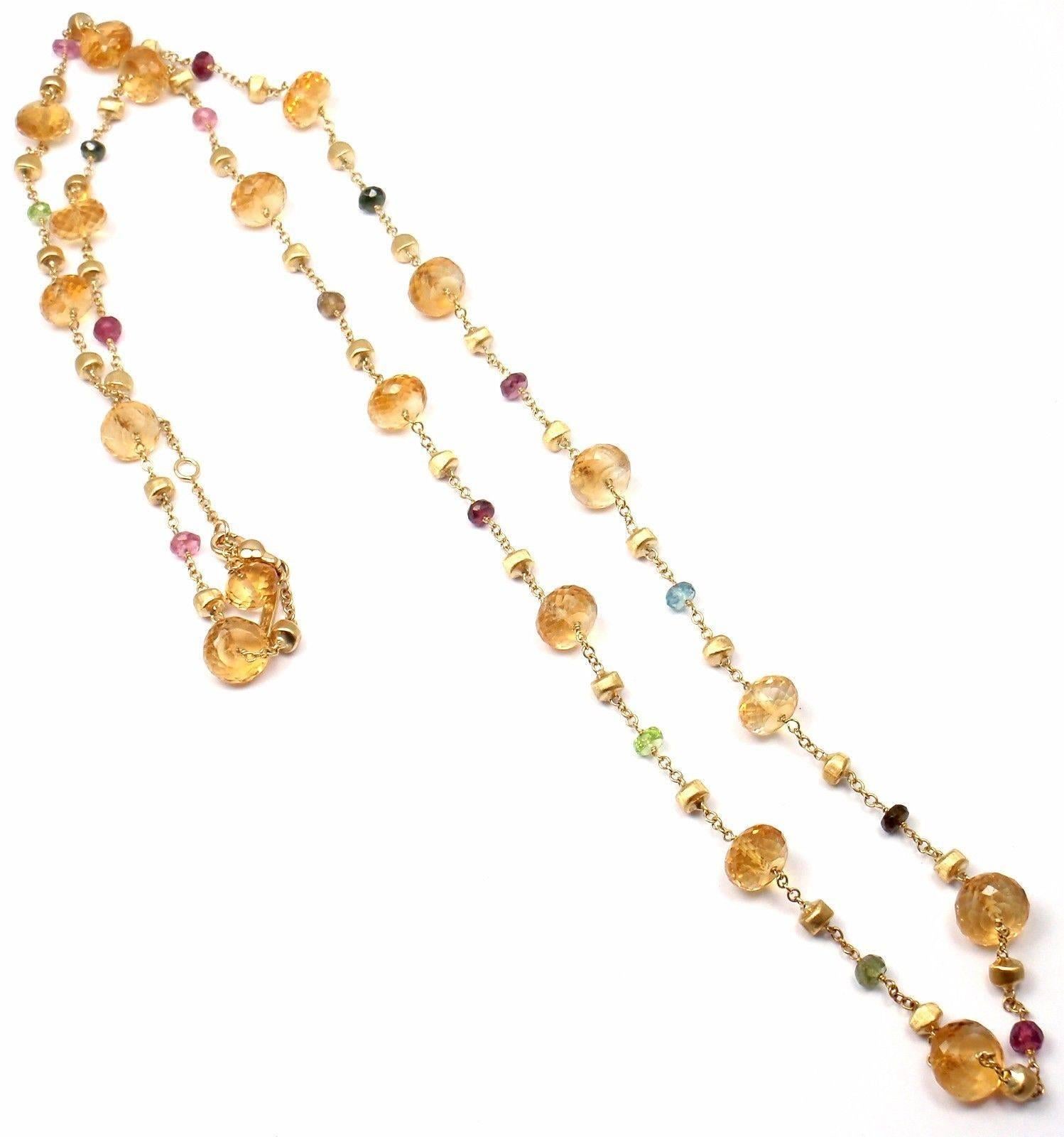 Marco Bicego Paradise Citrine Peridot Tourmaline Gold Long Necklace 1