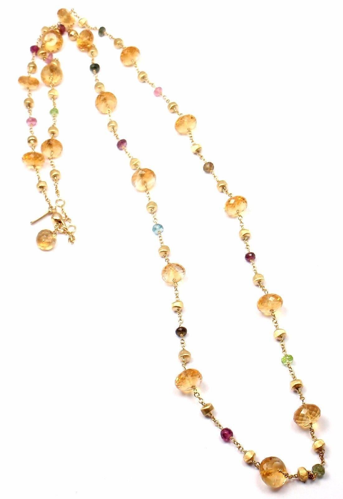 Marco Bicego Paradise Citrine Peridot Tourmaline Gold Long Necklace 4