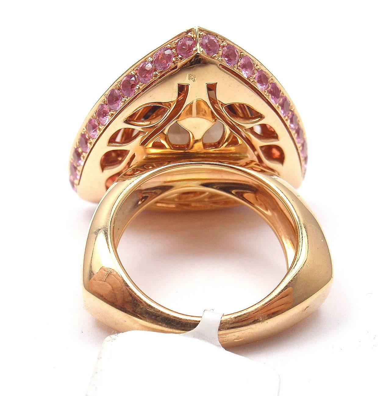 Women's or Men's Mauboussin Large Topaz Amethyst Citrine Gold Triangle Ring