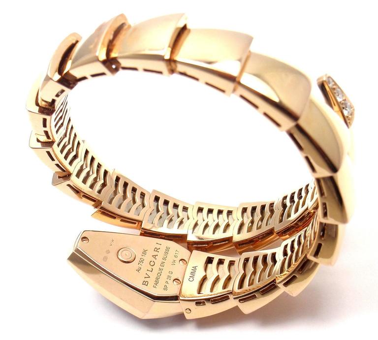 Bulgari Rose Gold Diamond Serpenti Snake Bracelet Wristwatch at 1stDibs