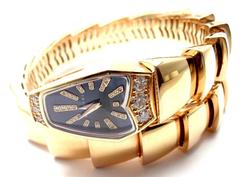 Bulgari Rose Gold Diamond Serpenti Snake Bracelet Wristwatch