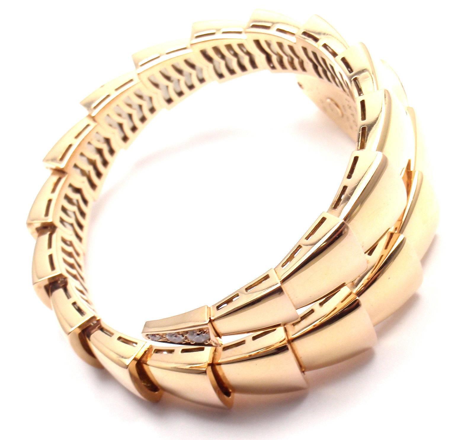 Bulgari Rose Gold Diamond Serpenti Snake Bracelet Wristwatch In New Condition In Southampton, PA